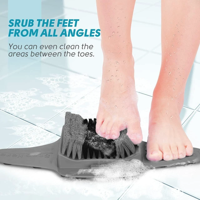Alt view image 4 of 7 - Shower Foot Scrubber Mat with Pumice Stone | Cleans, Exfoliates, Smooths Your Foot Without Bending, Foot Dead Skin, Callus Remover, Upgraded Non-Slip Suction Cups