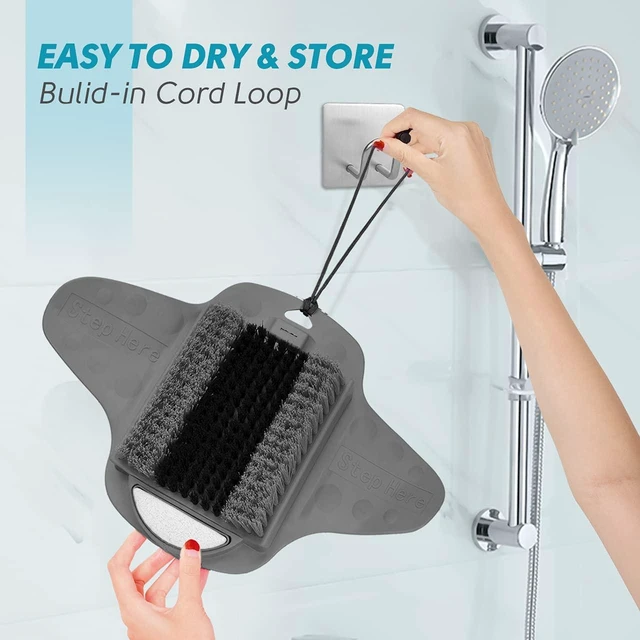 Alt view image 6 of 7 - Shower Foot Scrubber Mat with Pumice Stone | Cleans, Exfoliates, Smooths Your Foot Without Bending, Foot Dead Skin, Callus Remover, Upgraded Non-Slip Suction Cups