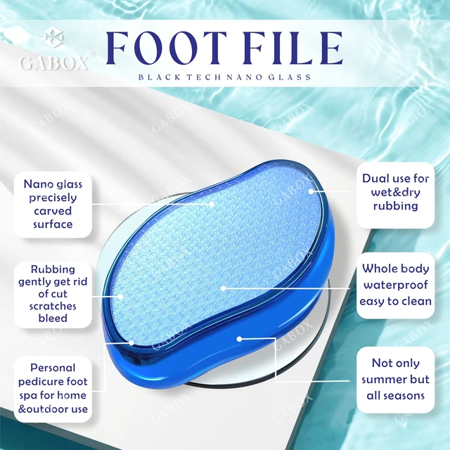 Alt view image 2 of 7 - Nano Glass Pro Foot File, Feet Callus Remover, Dead Skin Exfoliator | Heel & Foot Scrubber, Pedicure SPA Tool for Women & Men, Removedor de Callos en Los Pies, Crystal Blue