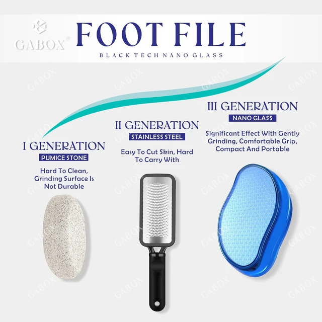 Alt view image 4 of 7 - Nano Glass Pro Foot File, Feet Callus Remover, Dead Skin Exfoliator | Heel & Foot Scrubber, Pedicure SPA Tool for Women & Men, Removedor de Callos en Los Pies, Crystal Blue