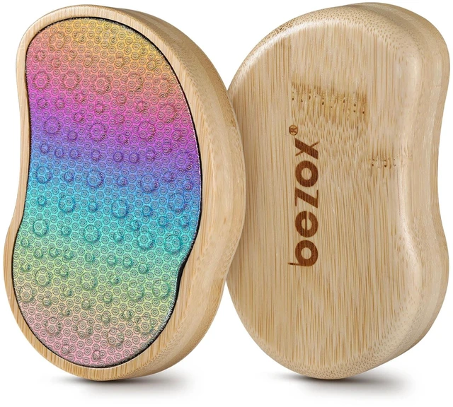 Main image of Stainless Steel Pedi Egg Foot File Callus Remover for Dry and Wet Feet, Smooth Rough Skin, Plastic-Free Pedicure Tool Pumice Stone, Washable Foot Scrubber for Cracked Heels - Rainbow