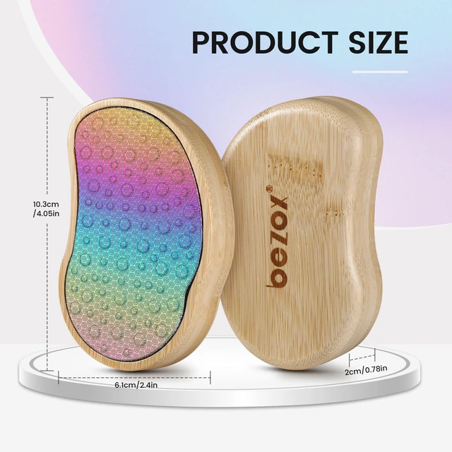 Alt view image 6 of 7 - Stainless Steel Pedi Egg Foot File Callus Remover for Dry and Wet Feet, Smooth Rough Skin, Plastic-Free Pedicure Tool Pumice Stone, Washable Foot Scrubber for Cracked Heels - Rainbow