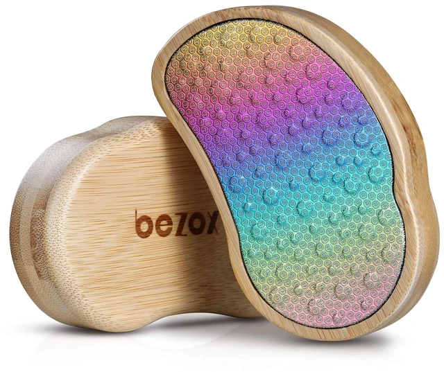 Alt view image 7 of 7 - Stainless Steel Pedi Egg Foot File Callus Remover for Dry and Wet Feet, Smooth Rough Skin, Plastic-Free Pedicure Tool Pumice Stone, Washable Foot Scrubber for Cracked Heels - Rainbow