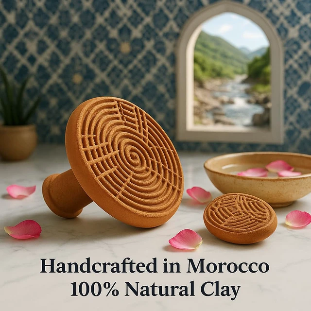 Alt view image 7 of 7 - Natural Moroccan Pumice Stone Handcrafted Terracotta Foot Scrubber for Exfoliation