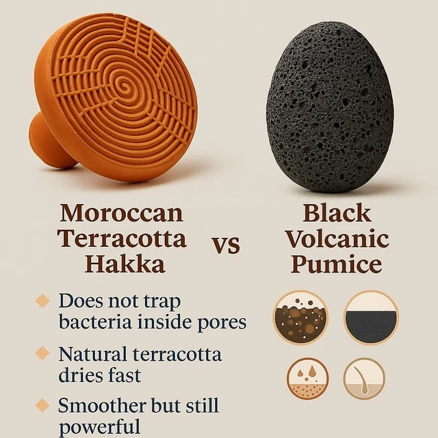 Alt view image 3 of 7 - Natural Moroccan Pumice Stone Handcrafted Terracotta Foot Scrubber for Exfoliation