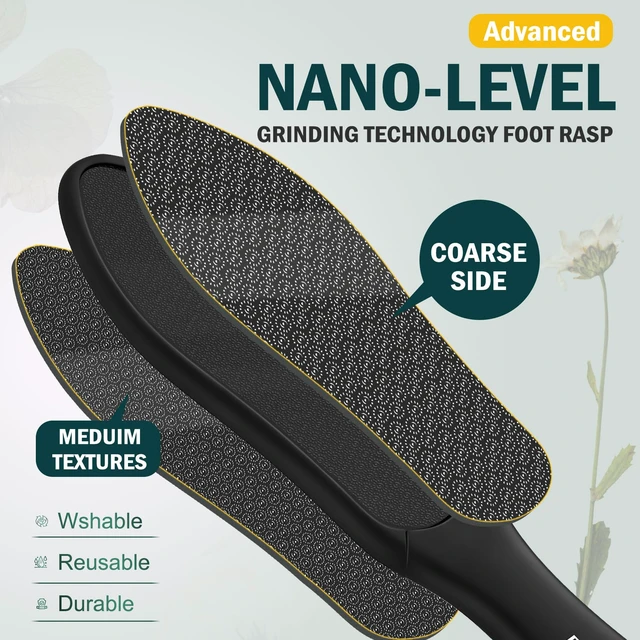 Alt view image 5 of 7 - Double-Sided Nano Glass Foot File for Callus Remover - Highly Effective Hard and Dead Skin Remover for Cracked Heels and Dry Skin (Black)