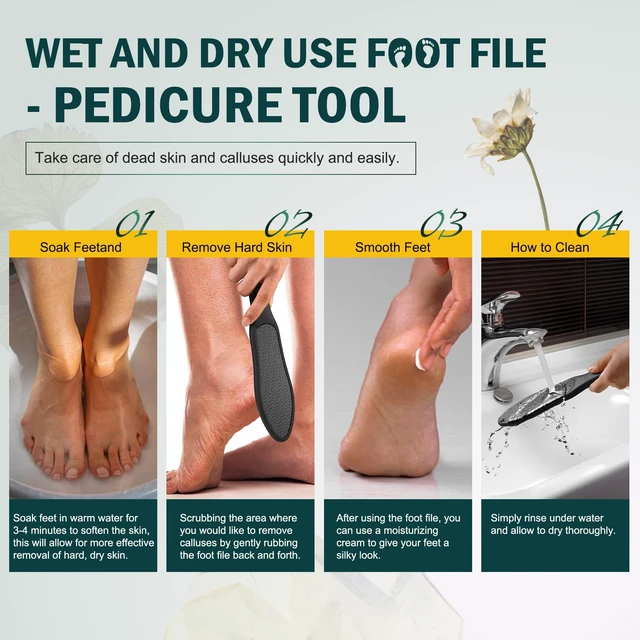 Alt view image 6 of 7 - Double-Sided Nano Glass Foot File for Callus Remover - Highly Effective Hard and Dead Skin Remover for Cracked Heels and Dry Skin (Black)