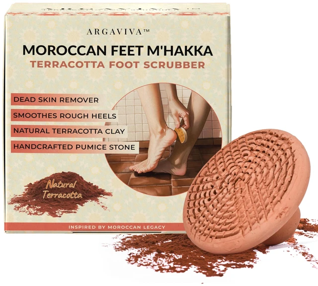 Main image of Natural Terracotta Pumice Stone for Feet Handcrafted Foot Scrubber & Callus Remover with Gentle Exfoliation and Ergonomic Design for Smooth, Soft & Refreshed Feet for a Spa-Like Pedicure