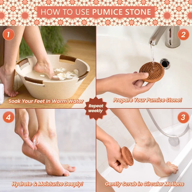 Alt view image 6 of 7 - Natural Terracotta Pumice Stone for Feet Handcrafted Foot Scrubber & Callus Remover with Gentle Exfoliation and Ergonomic Design for Smooth, Soft & Refreshed Feet for a Spa-Like Pedicure