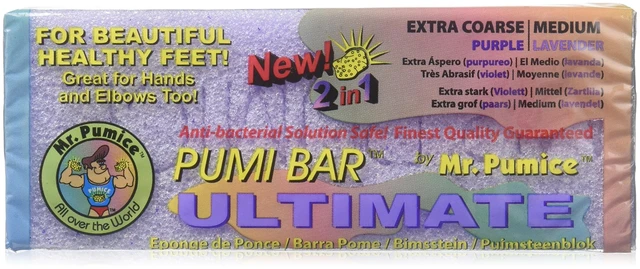 Main image of Ultimate PUMI Bar, 2-in-1 Callus Remover, Pedicure Stone & Ped File Scrubber for Smooth Feet and Heels, Dual-Grit (Medium + Coarse), 1 Pack