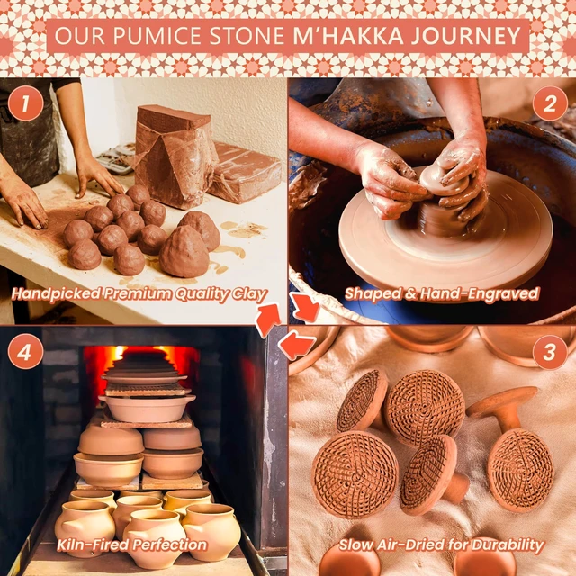 Alt view image 7 of 7 - Natural Terracotta Pumice Stone for Feet Handcrafted Foot Scrubber & Callus Remover with Gentle Exfoliation and Ergonomic Design for Smooth, Soft & Refreshed Feet for a Spa-Like Pedicure