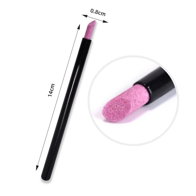 Alt view image 2 of 4 - 10 Pcs Pumice Stone Cuticle Pusher Pens Finegrit Cuticle Remover Tool | penstyle for safe dead skin exfoliation. 14cm portable size, for salon techs & home manicure beginners. Moisten before use.