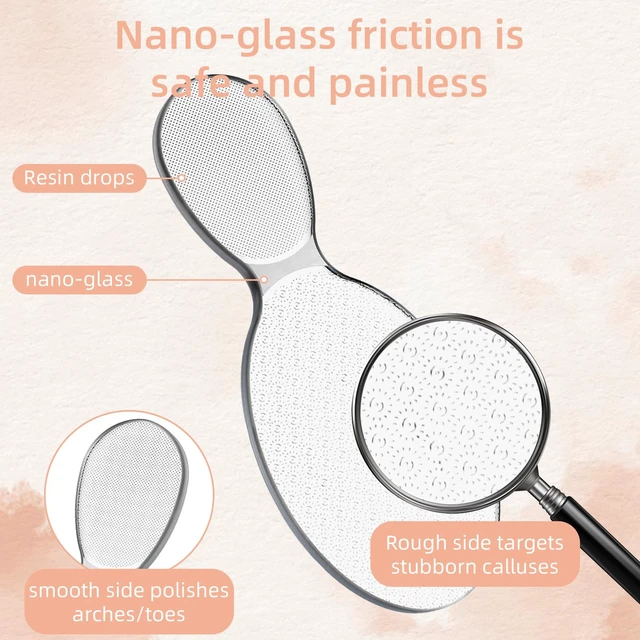 Alt view image 7 of 7 - Nano Glass Foot File, 8-Shaped Glass Foot File Callus Remover Feet Scrubber Professional Pedicure Tool Heel Dead Skin Remover Pumice Stone for Women Men Hard Skin Calluses Smooth Heels Soles