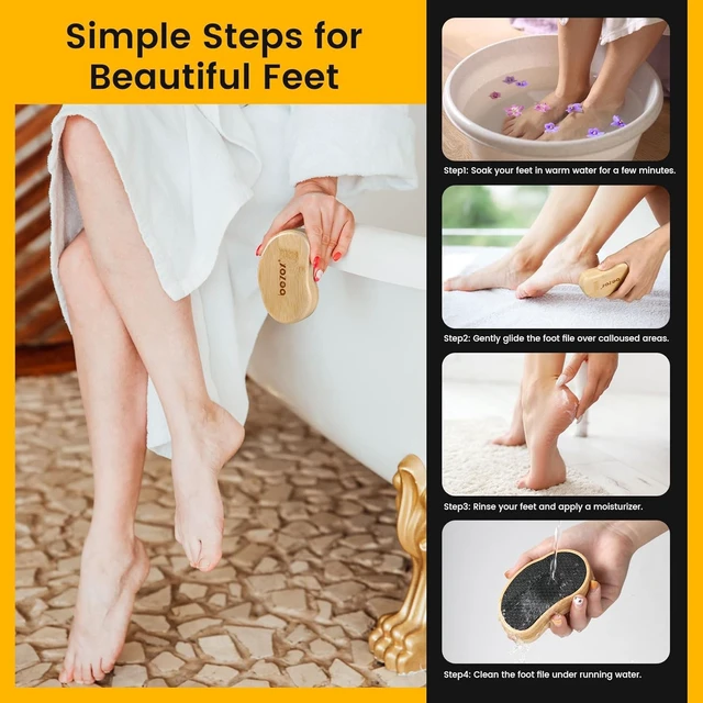 Alt view image 6 of 7 - Nano-Glass Pumice Stone for Feet Dead Skin, Eco-Friendly Pedicure Foot File Callus Remover - Bamboo Handle