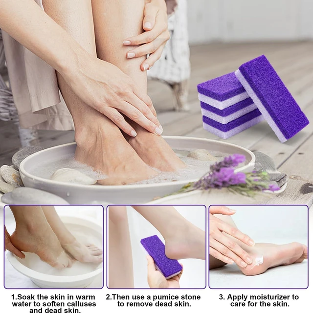 Alt view image 6 of 7 - Pumice Stone for Feet Foot Pumice Stone 4 Pack | Foot Pumice Stone for Dead Skin Double Sided Pedicure Tools for Feet Pumice Stone for Feet Callus Remover for Feet and Heels