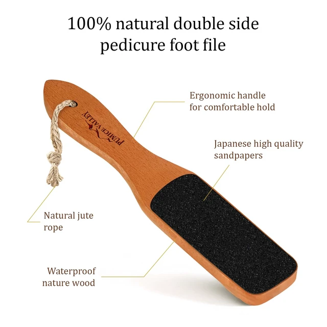 Alt view image 2 of 7 - Foot File with Handle Pumice Stone for Dry Dead Skin - Callus Remover for Feet Double-Sided Foot File for Callus, Cracked Heels, Dead, and Dry Skin Removal