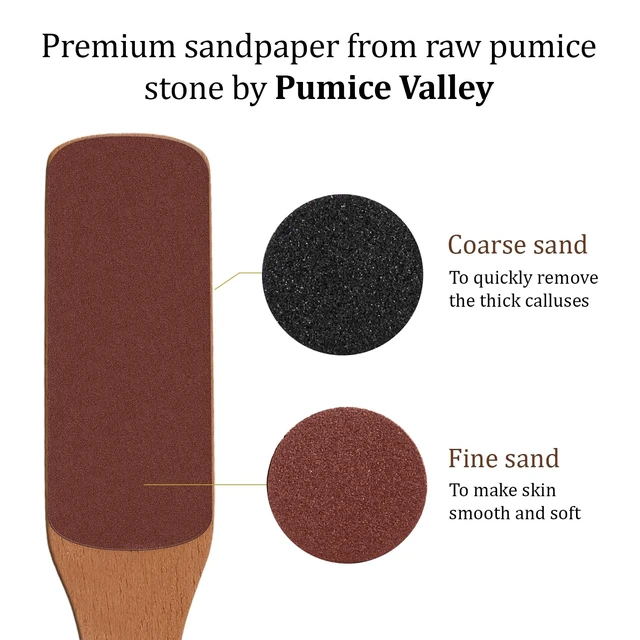 Alt view image 3 of 7 - Foot File with Handle Pumice Stone for Dry Dead Skin - Callus Remover for Feet Double-Sided Foot File for Callus, Cracked Heels, Dead, and Dry Skin Removal