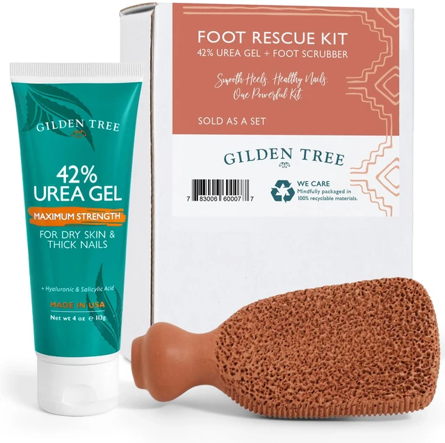 Main image of Callus Remover Gel + Foot Scrubber Kit - Pedicure Tools for Dry Cracked Heels