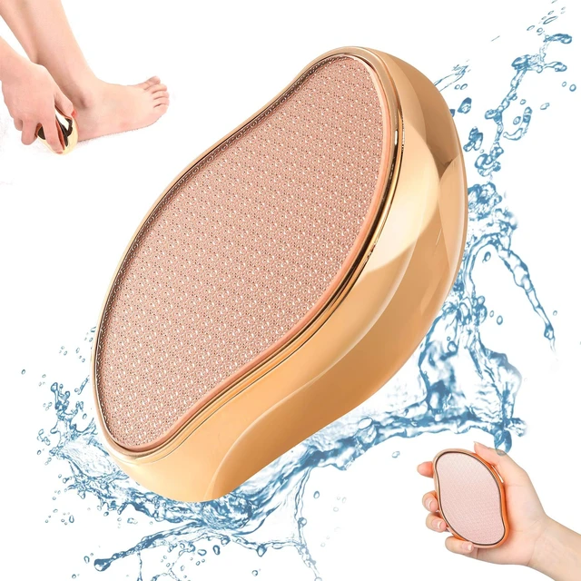 Main image of Glass Foot File Callus Remover, Crystal Foot Scrubber Pedicure Tool | Portable Foot Scraper for Cracked Heel, Glass Pumice Stone for Wet and Dry Use - Shinning Golden