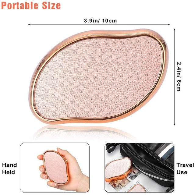 Alt view image 6 of 7 - Glass Foot File Callus Remover, Crystal Foot Scrubber Pedicure Tool | Portable Foot Scraper for Cracked Heel, Glass Pumice Stone for Wet and Dry Use - Shinning Golden