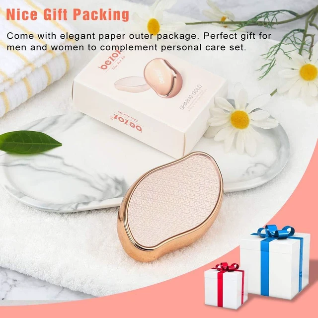 Alt view image 7 of 7 - Glass Foot File Callus Remover, Crystal Foot Scrubber Pedicure Tool | Portable Foot Scraper for Cracked Heel, Glass Pumice Stone for Wet and Dry Use - Shinning Golden