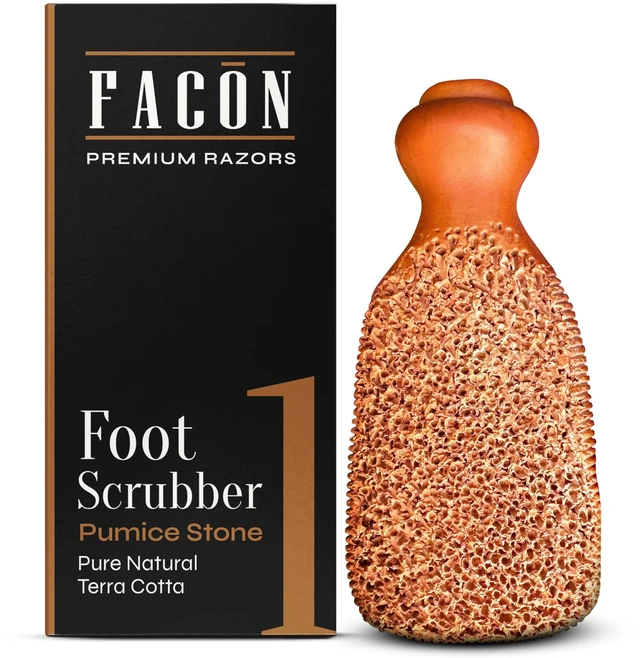 Main image of Pumice Stone for Feet Callus Remover - Terra-Cotta Foot Scrubber with 2 Sides, 100% Pure Natural Foot Pumice Stone, Pedicure Pumice Stone Scrubber, Foot Exfoliator, Removes Calluses & Dead Skin