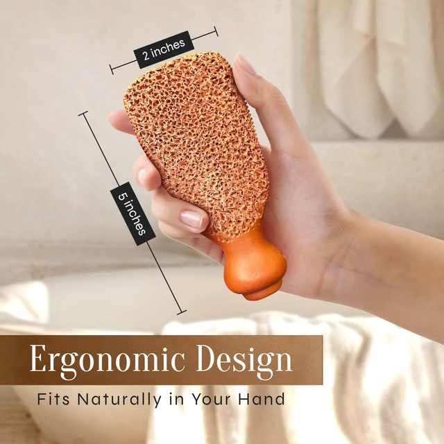 Alt view image 4 of 7 - Pumice Stone for Feet Callus Remover - Terra-Cotta Foot Scrubber with 2 Sides, 100% Pure Natural Foot Pumice Stone, Pedicure Pumice Stone Scrubber, Foot Exfoliator, Removes Calluses & Dead Skin