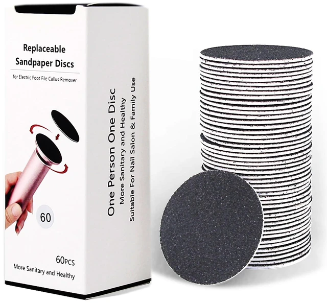 Main image of 60pcs Replaceable Sandpaper Refill Discs for Electric Foot File Callus Remover Hard Dry Dead Skin Removal (Coarse 60 Grit)