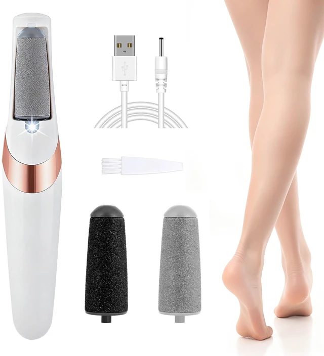 Main image of Rechargeable Electric Callus Remover for Feet, Low-Noise Portable Foot File Callus Remover with 2 Replaceable Rollers, 2 Gears Foot Callus Remover for Smooth Heels at Home or Travel (White)