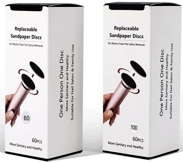 Main image of 120pcs Replaceable Sandpaper Refill Discs for Electric Foot File Callus Remover Dead Skin Removal (60pcs Rough 60 Grit, 60pcs Smooth 100 Grit)