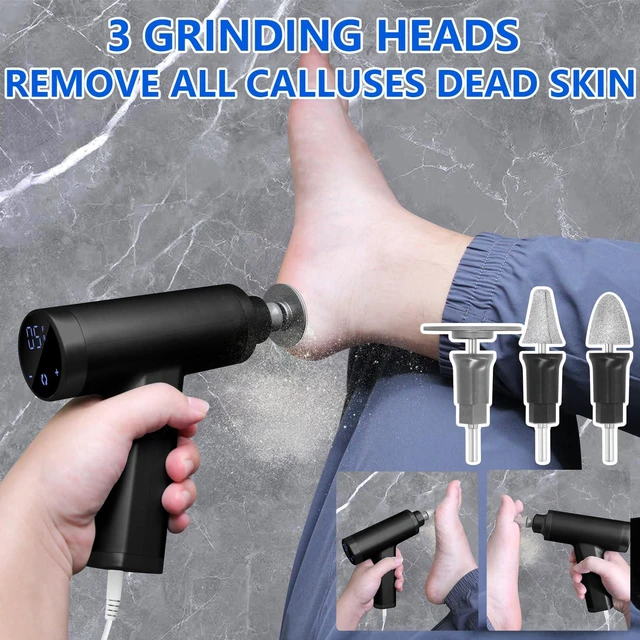 Alt view image 3 of 7 - Upgraded Electric Callus Remover 4500rpm Professional Foot Sander, Black | 10 Adjustable Speeds, 3 Interchangeable Grinding Heads, Remove Hard Dead Skin Stubborn Calluses