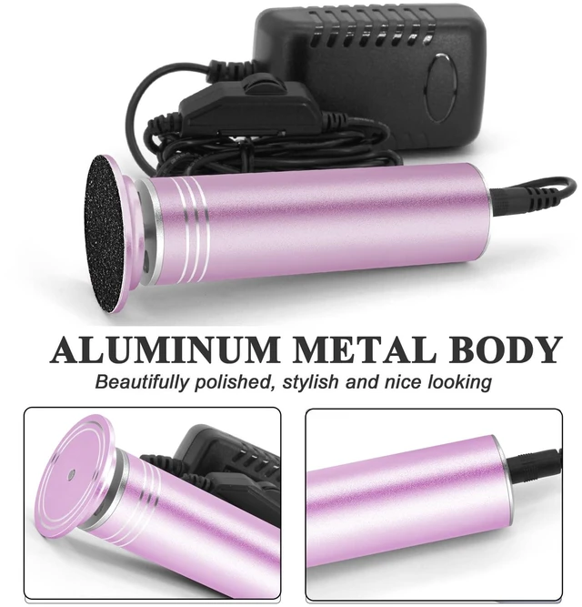 Alt view image 4 of 7 - Upgraded Electric Callus Remover for Feet 1200RPM Adjustable Speed Professional Electric Foot File Foot Sander Pedicure Tools for Women Men Hard Cracked Dead Skin, 60 Sandpaper Discs, Pink