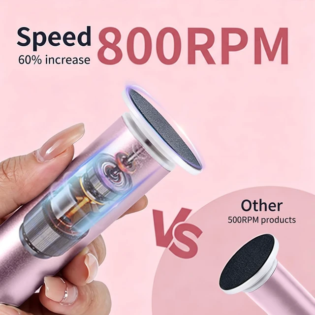 Alt view image 3 of 6 - Electric Foot Callus Remover with 3-Sizes 60pcs Sandpaper Discs, 4.8IN Longer Professional Aluminum Electric Foot File for Dead Skin