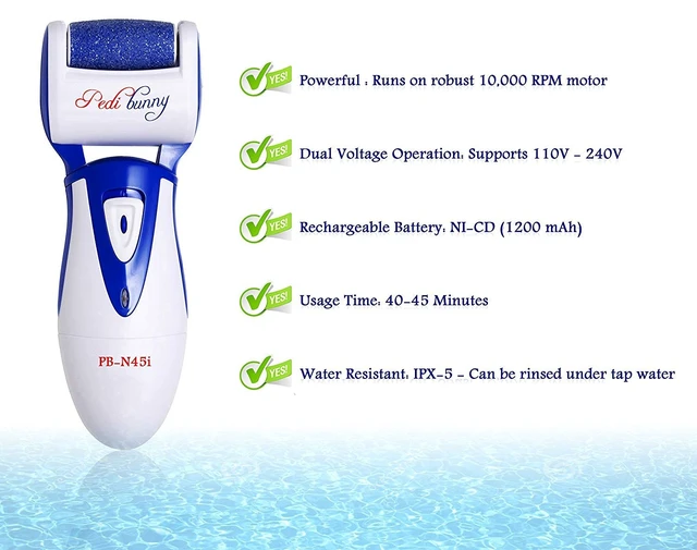 Alt view image 3 of 6 - Electric Foot Callus Remover - Rechargeable Electronic Foot File - Professional Pedicure Tools with 3 Rollers - Foot Scrubber for Dry Cracked Feet and Dead Skin - Foot Sander for Men and Women