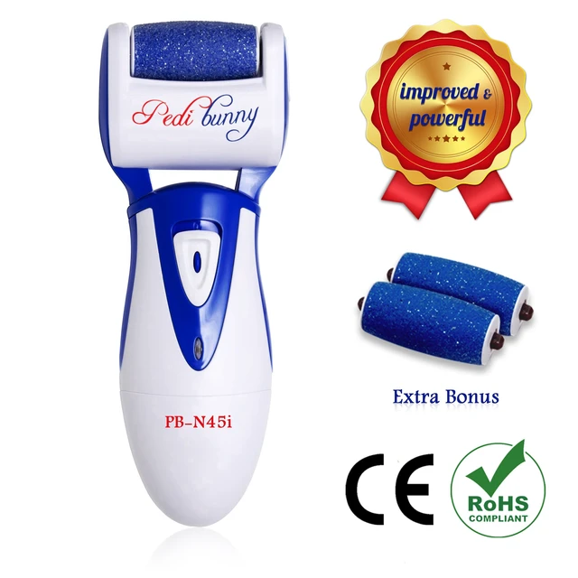 Alt view image 2 of 6 - Electric Foot Callus Remover - Rechargeable Electronic Foot File - Professional Pedicure Tools with 3 Rollers - Foot Scrubber for Dry Cracked Feet and Dead Skin - Foot Sander for Men and Women