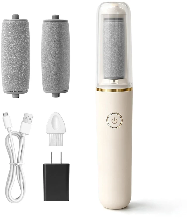Main image of Electric Foot File, Electric Foot File Callus Remover Rechargeable Pedicure Kit for Dry Hard Cracked Dead Skin (Includes Charger, Beige)