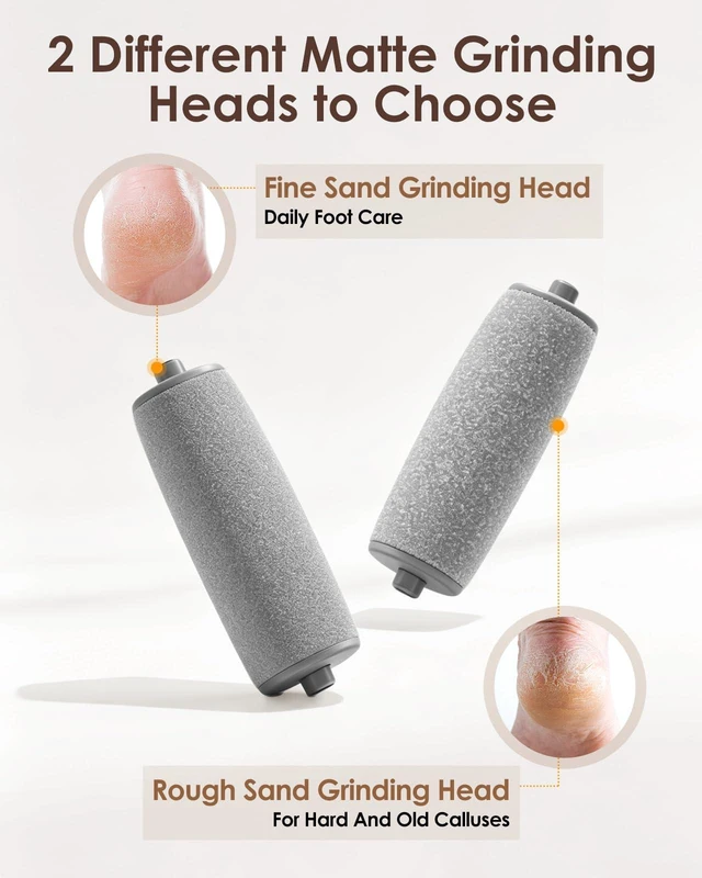 Alt view image 3 of 7 - Electric Foot File, Electric Foot File Callus Remover Rechargeable Pedicure Kit for Dry Hard Cracked Dead Skin (Includes Charger, Beige)