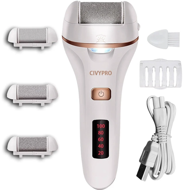 Main image of Electric Callus Remover for Feet, Long Service Time Foot Scrubber, Rechargeable Electronic Foot Files, Professional Pedicure Tools Pedicure Kit Feet Care for Crack Heel, Women Gift (White)