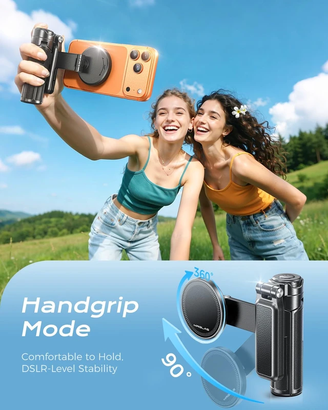 Alt view image 5 of 7 - Max 17" MRGLAS Magnetic Mini Tripod Selfie Stick for iPhone4.5" Pocket | 17" Max Extendable4.5" Pocket Stand with Wireless Remote, Detachable Clamp, 360° Rotatable for MagSafe
