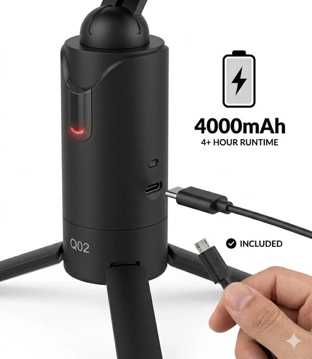 Alt view image 7 of 7 - AI Auto Face Tracking Tripod 360° Smart Phone Holder with Automatic Rotation, Rechargeable Selfie Stand for Live Streaming, TikTok, Video Recording and Video Calls