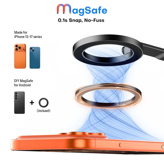 Alt view image 7 of 7 - Magnetic Phone Tripod for iPhone 18Duo, with Arca-Swiss & 1/4" Screw | Multi-adjustment, Cell Phone Stand for MagSafe, Fold Hook, Fits Vlog, Creators, Live streaming, Women Men Gift, Selfie