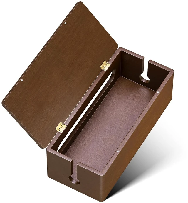 Main image of Solid Wood Cable Management Box, Walnut Color, 14.2 x 6.1 x 4.1 | Magnetic Closure, For Power Strip & Wire Storage, Cord Organizer, Hide Cords, Home Office Decor,Cable Organizer Box
