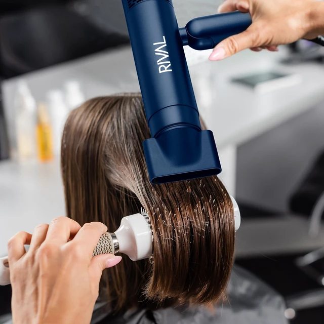 Alt view image 7 of 7 - Rival Foldable Hair Dryer, 3 Heat & 2 Speed, Ionic Ceramic | Foldable Lightweight Design, 3 heat/2 Speed Settings, Concentrator & Diffuser, Removable filter, 9-ft cord
