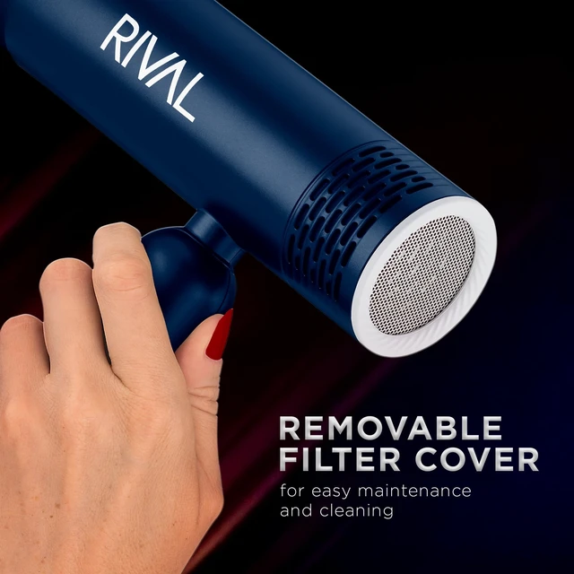 Alt view image 5 of 7 - Rival Foldable Hair Dryer, 3 Heat & 2 Speed, Ionic Ceramic | Foldable Lightweight Design, 3 heat/2 Speed Settings, Concentrator & Diffuser, Removable filter, 9-ft cord