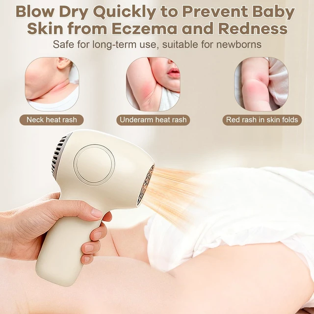 Alt view image 5 of 7 - Cordless Hair Dryer for Baby, Gentle Airflow Mini Hair Dryer Portable Baby Blow Dryer Rechargeable for Travel Camping, Low Heat Quiet Cordless Hairdryer Safe for Infant Hair Delicate Skin