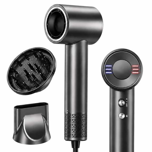 Main image of Dual Voltage Hair Dryer for Travel, 170,000 RPM High-Speed Blow Dryer | 500 Million Ionic, Compact HairDryer for Fast Drying with Diffuser, Lightweight Portable & Quiet, 100-240V Worldwide Use