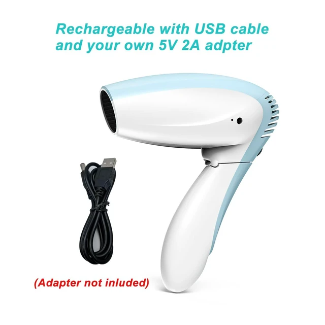 Alt view image 4 of 7 - Cordless Hair Dryer - Cold Wind Battery Operated Hair Dryer | Wireless Blow Dryer - Rechargeable Portable Hairdryer for Indoor, Outdoor, Camping, Tourism (No Hot or Warm Air)