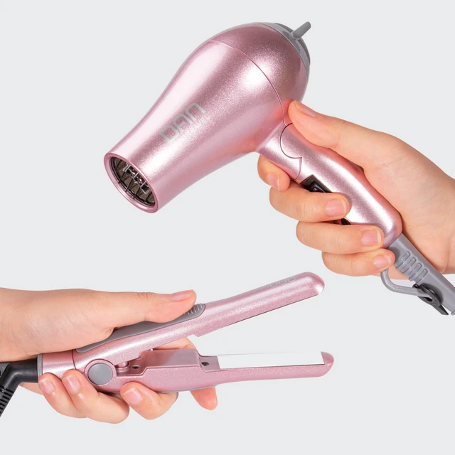 Alt view image 2 of 6 - Travel Hair Tool Set,Hair Dryer and Flat Irons with Travel case | *Folding Handle *Automatic Dual Voltage *removable air filter*Concentrator&Diffuser*Multi-Function Plug Adapter