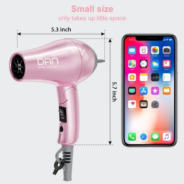 Alt view image 6 of 6 - Travel Hair Tool Set,Hair Dryer and Flat Irons with Travel case | *Folding Handle *Automatic Dual Voltage *removable air filter*Concentrator&Diffuser*Multi-Function Plug Adapter