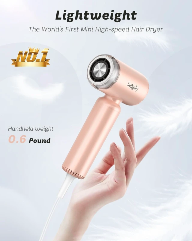 Alt view image 4 of 7 - Dual Voltage Travel Hair Dryer, High-Speed Ionic Blow Dryer | Lightweight Hairdryer, Professional Fast Drying, Compact Portable, Small Mini, Quiet